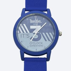 Three Olives Vodka Mens Watch Blue Its 3 O'Clock Somewhere Quartz Casual Novelty